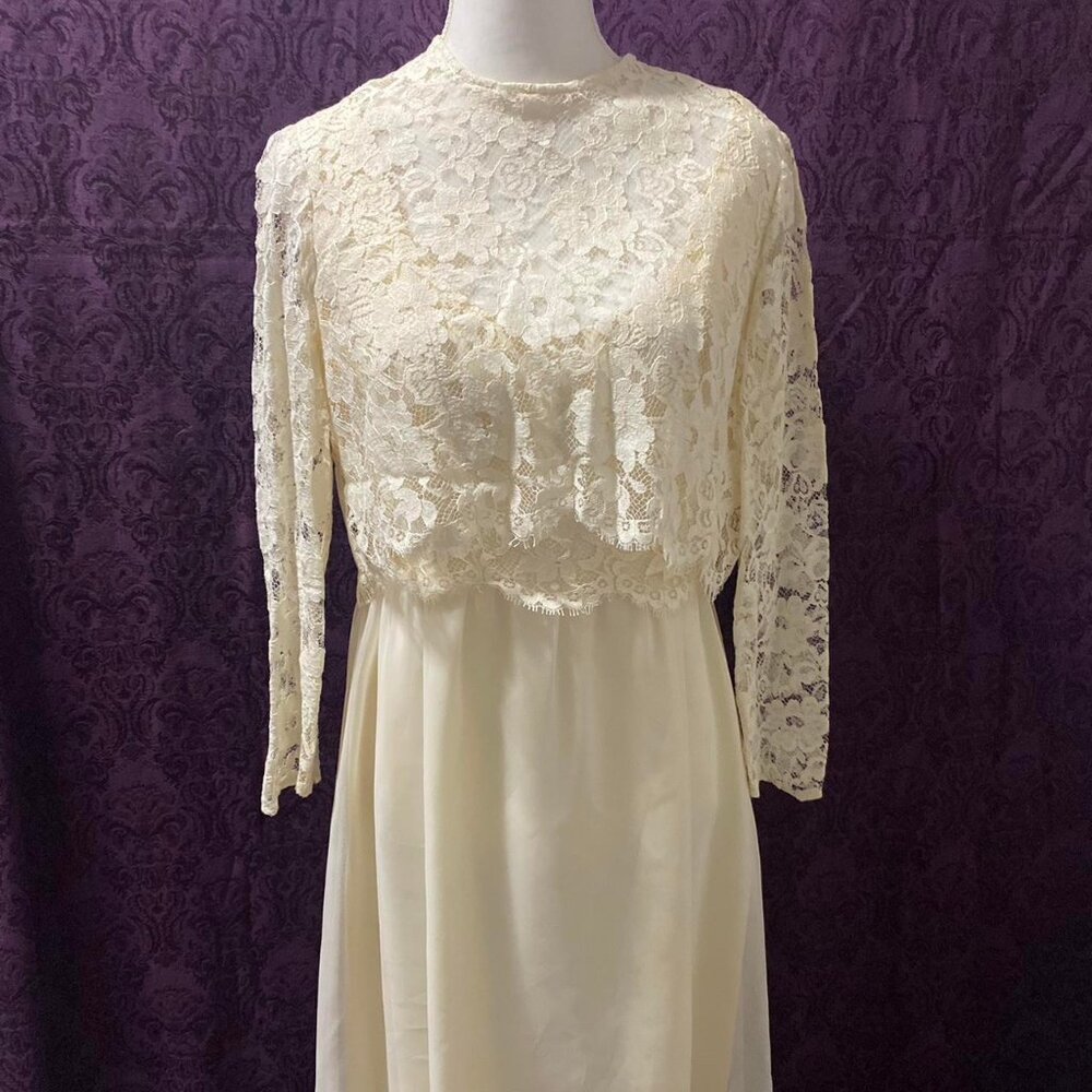 Vintage cream empire waist wedding dress